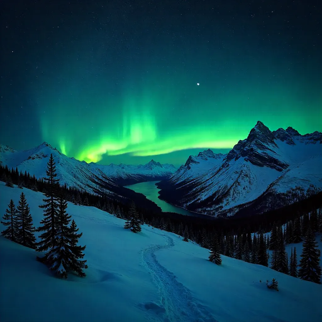 Nordland Aurora over Snow-Capped Peaks