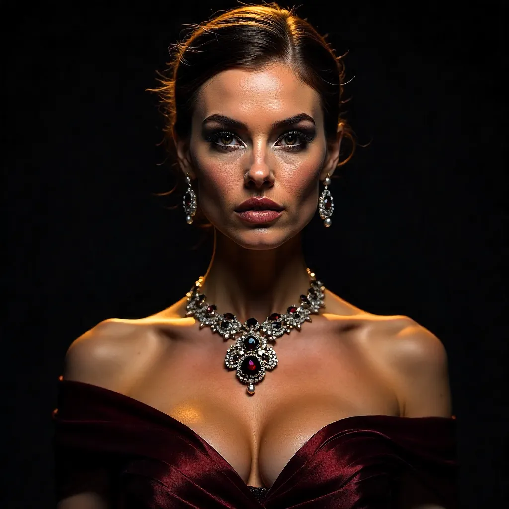 Striking Luxe Fashion Portrait with Dramatic Lighting