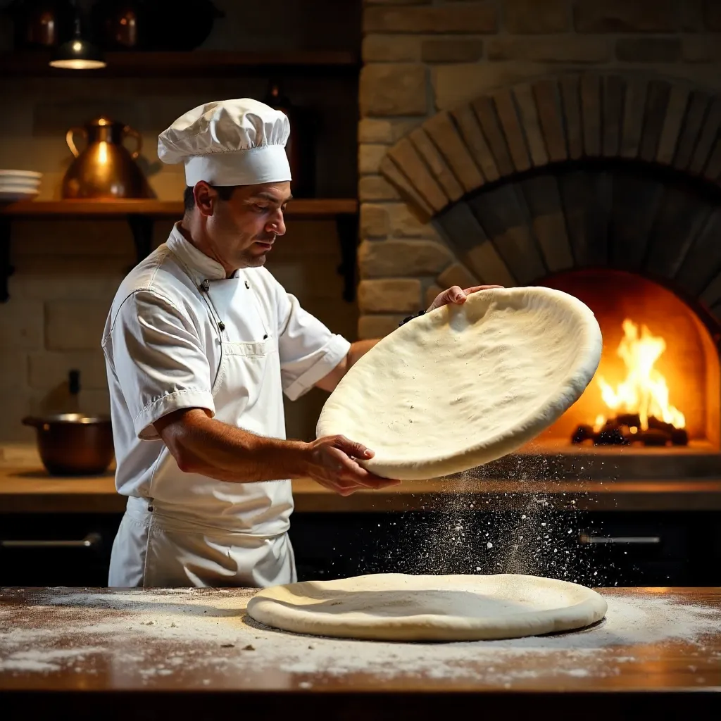 Tossing Dough in a Warm Italian Kitchen