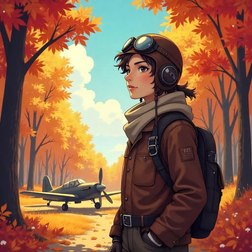 Autumn Forest Pilot — Anime Style Scene