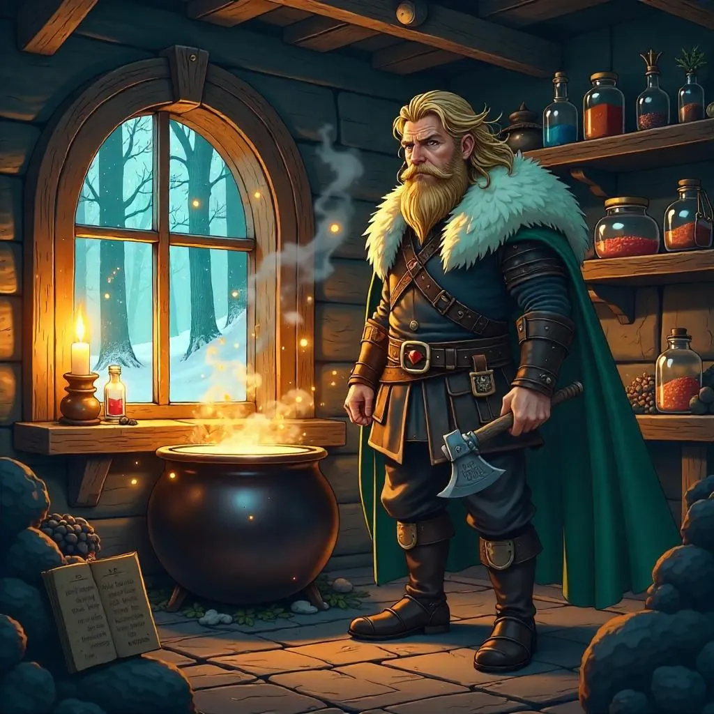Anime Viking in a Witch's Hut