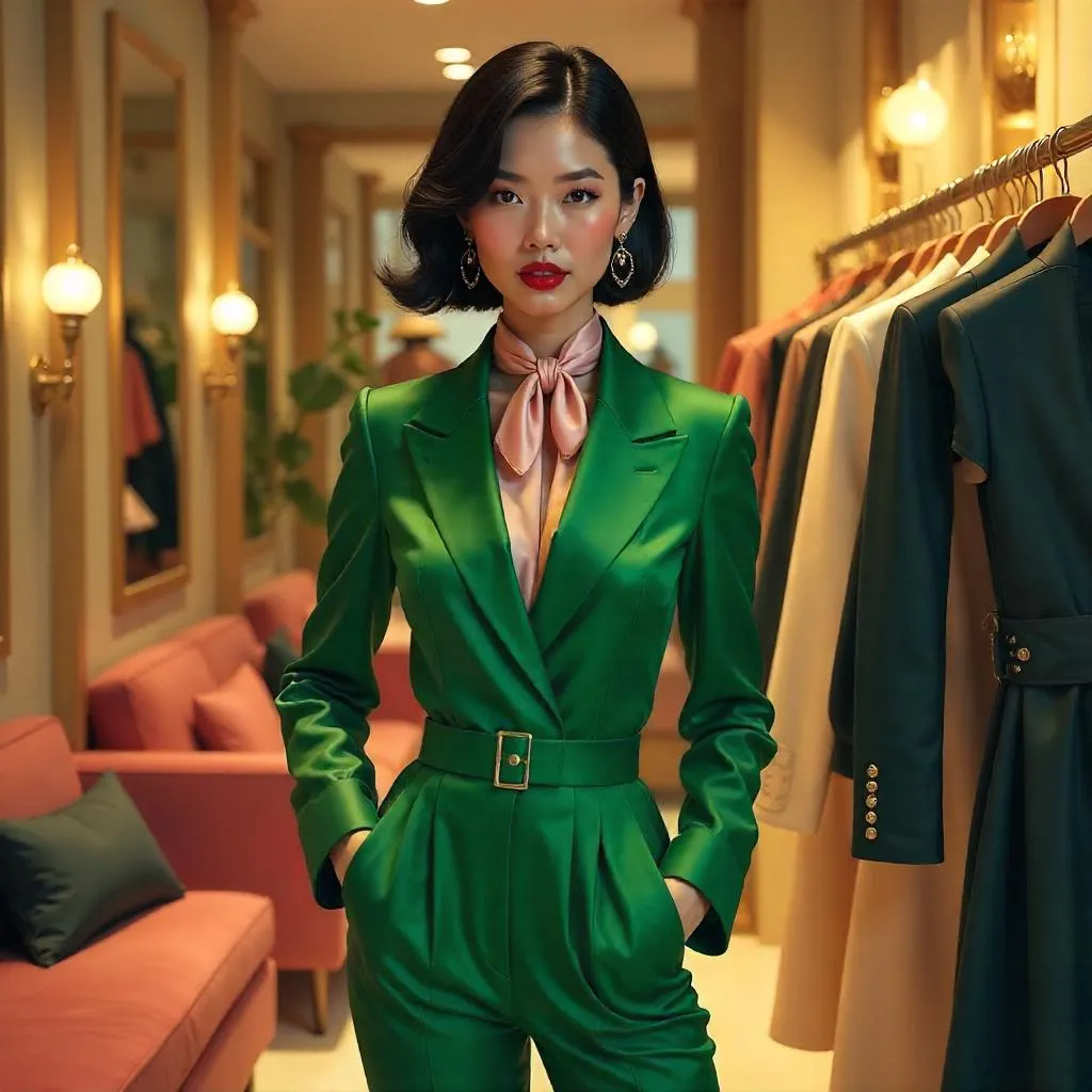 Boutique Concept Art: Stylish Asian Woman