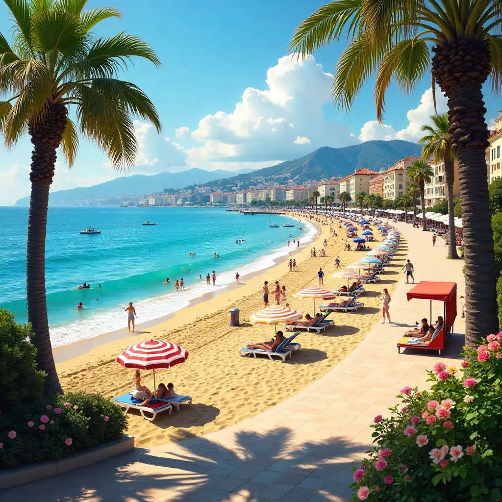 Sunny Shores of Plage Beau Rivage, Nice
