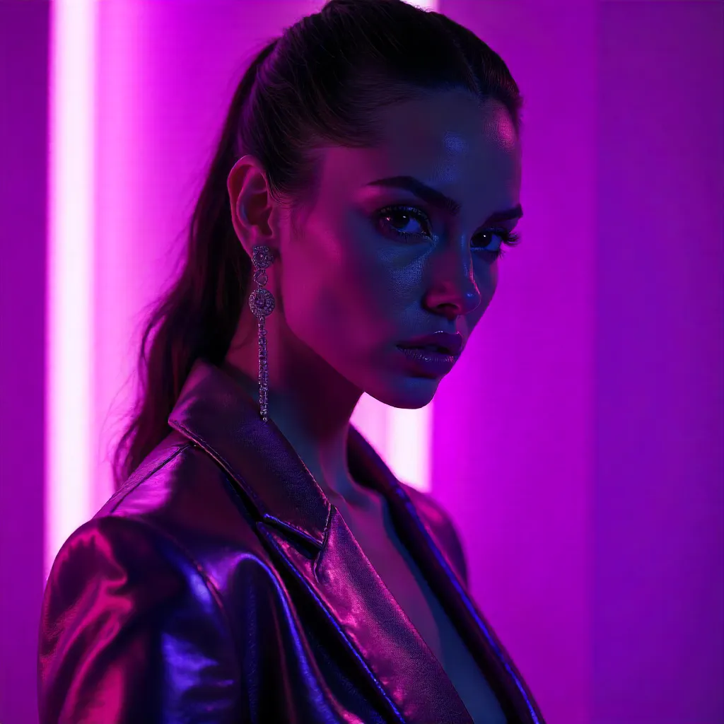 Purple Neon Couture Portrait