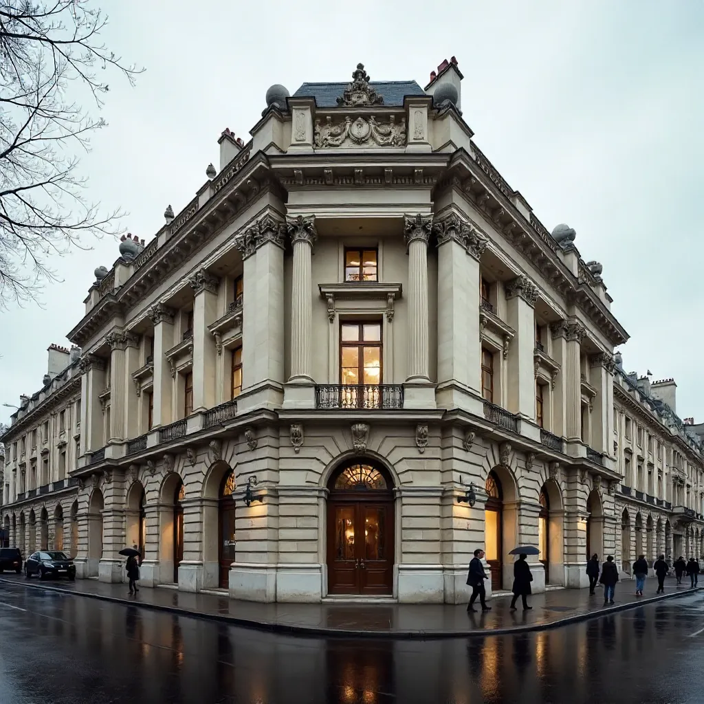 Elegant Petit Palais Facade on a Cloudy Paris Day