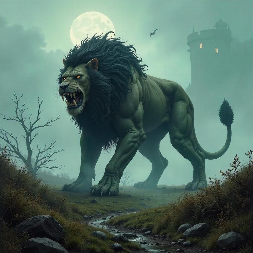 Manticore on a Fog-Wreathed Moor