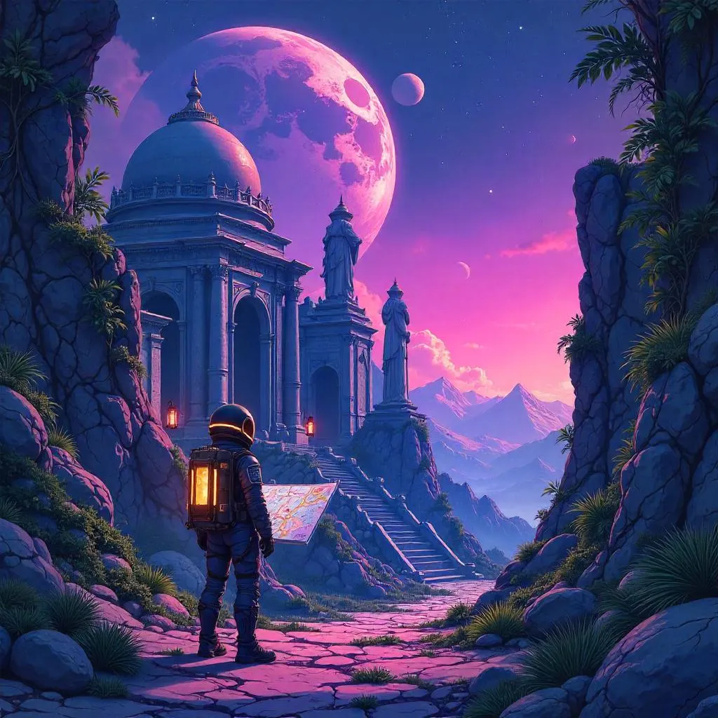 Lost City on a Distant Planet (Anime Style)