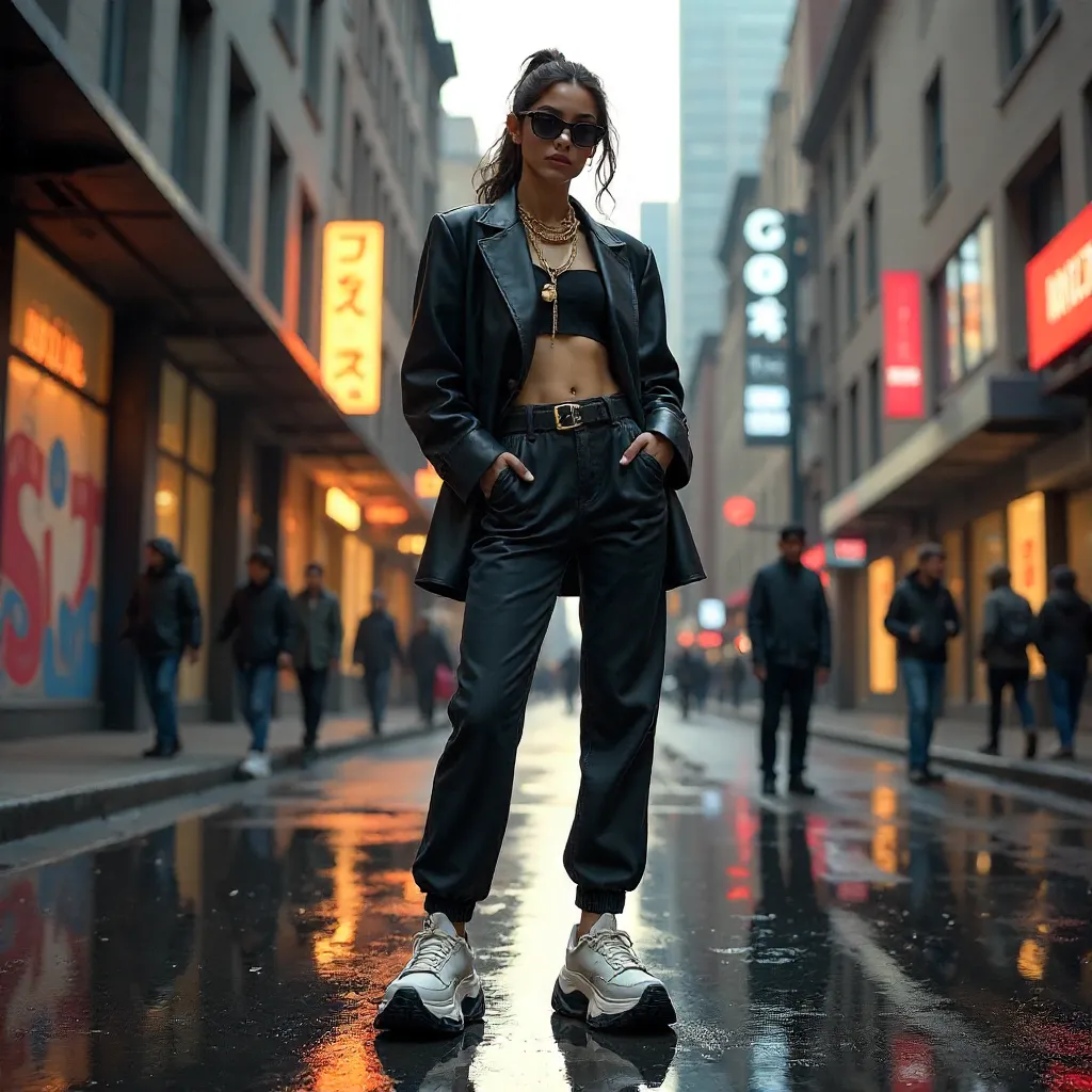 Confident Street Chic: Modern Urban Pose