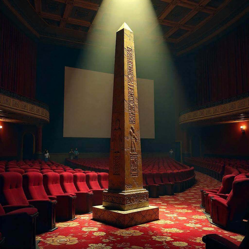 Photoreal Obelisk in a Movie Theater
