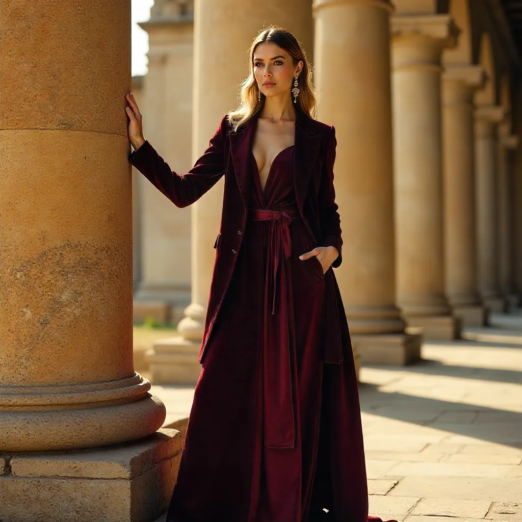 Graceful Couture by Ancient Pillars