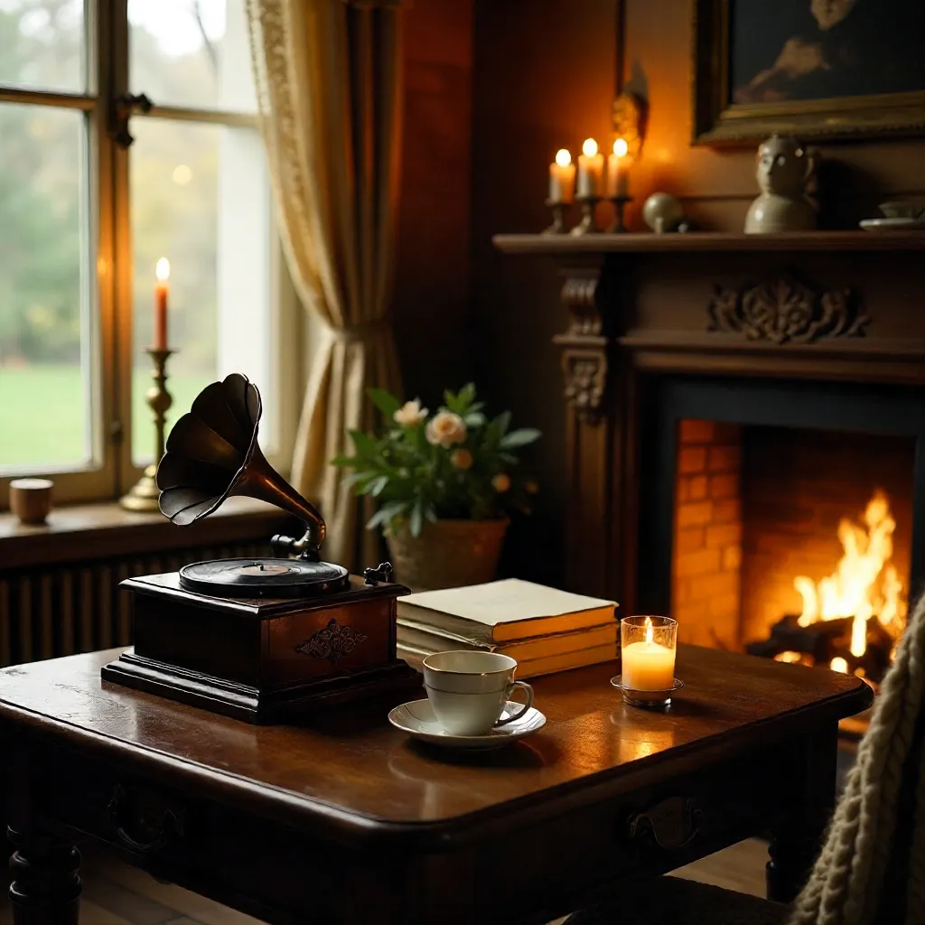 Warm Candlelit Nostalgia in a Vintage Room