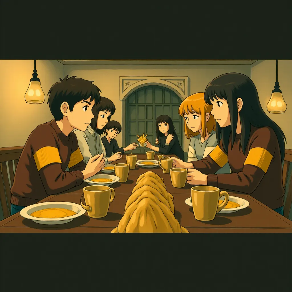 Rupert Grint, Daniel Radcliffe, Emma Watson, and Evanna Lynch in Harry Potter and the Half-Blood Prince (2009) - Anime style