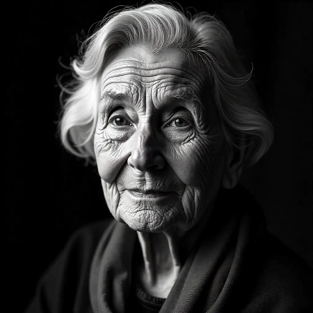 Wisdom in Black and White: Elderly Portrait