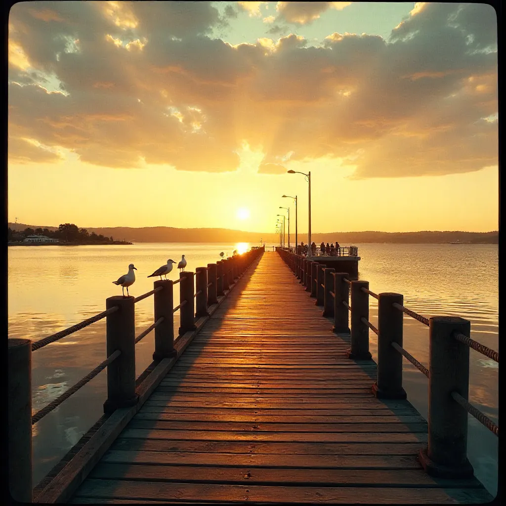 Serene Vintage Geelong Pier at Sunset