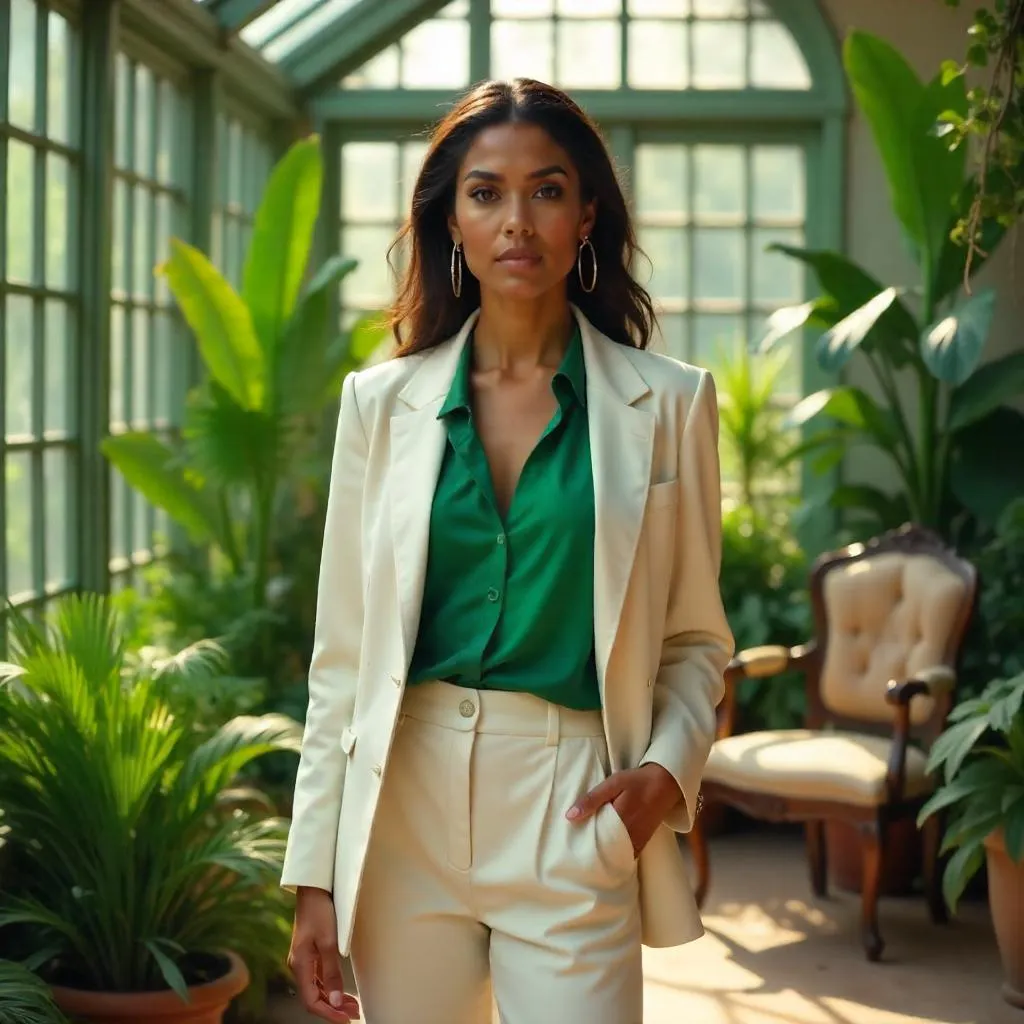 Chic Latina in a Sunlit Conservatory