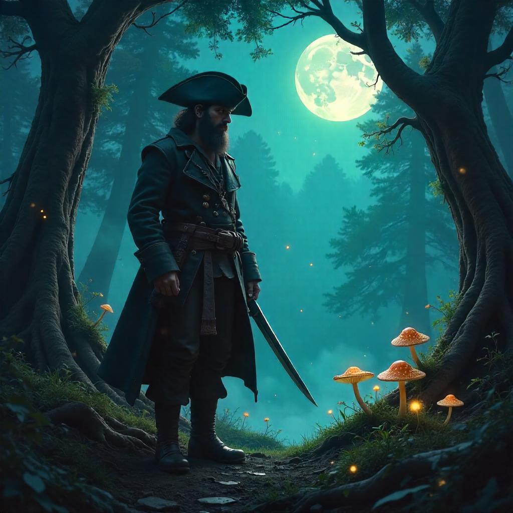 Midnight Pirate in a Dark Forest