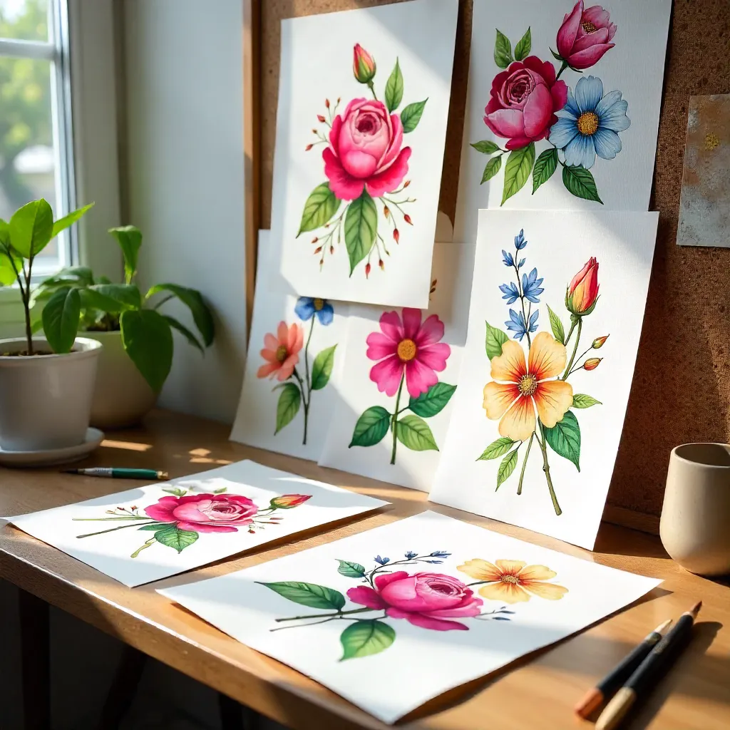 Vibrant Watercolor Florals: Paper Art Collection