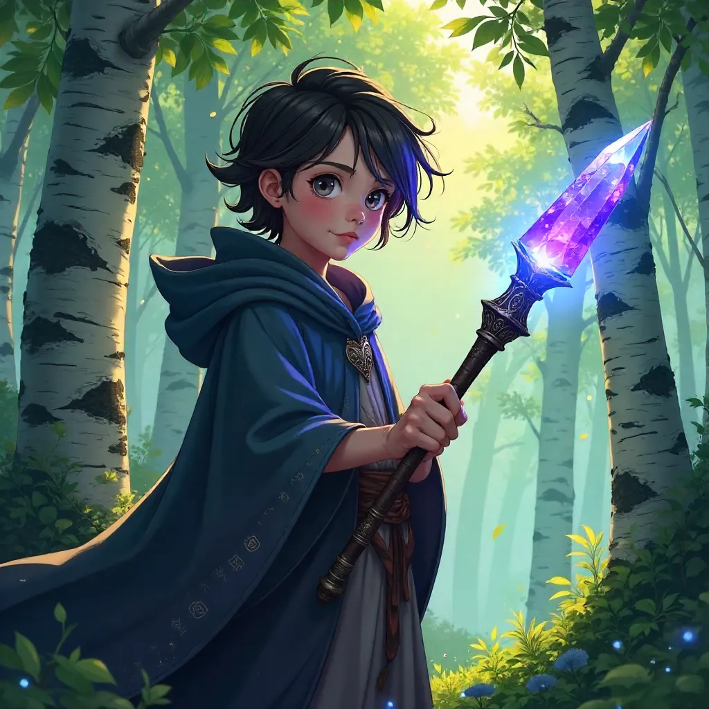 Enchanting Anime Birch Forest Magic Wand