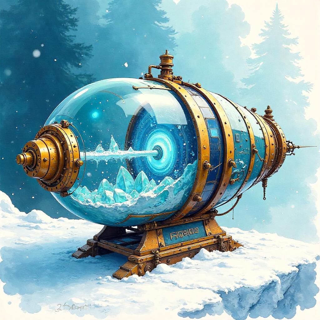 Ice Crystals in a Watercolor Time Machine