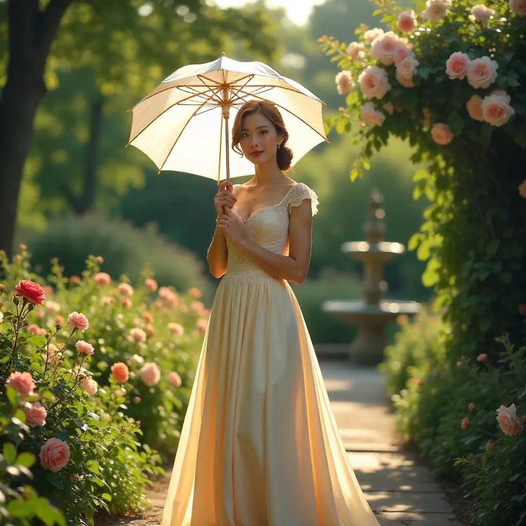 Parasol in the Vintage Garden Romance