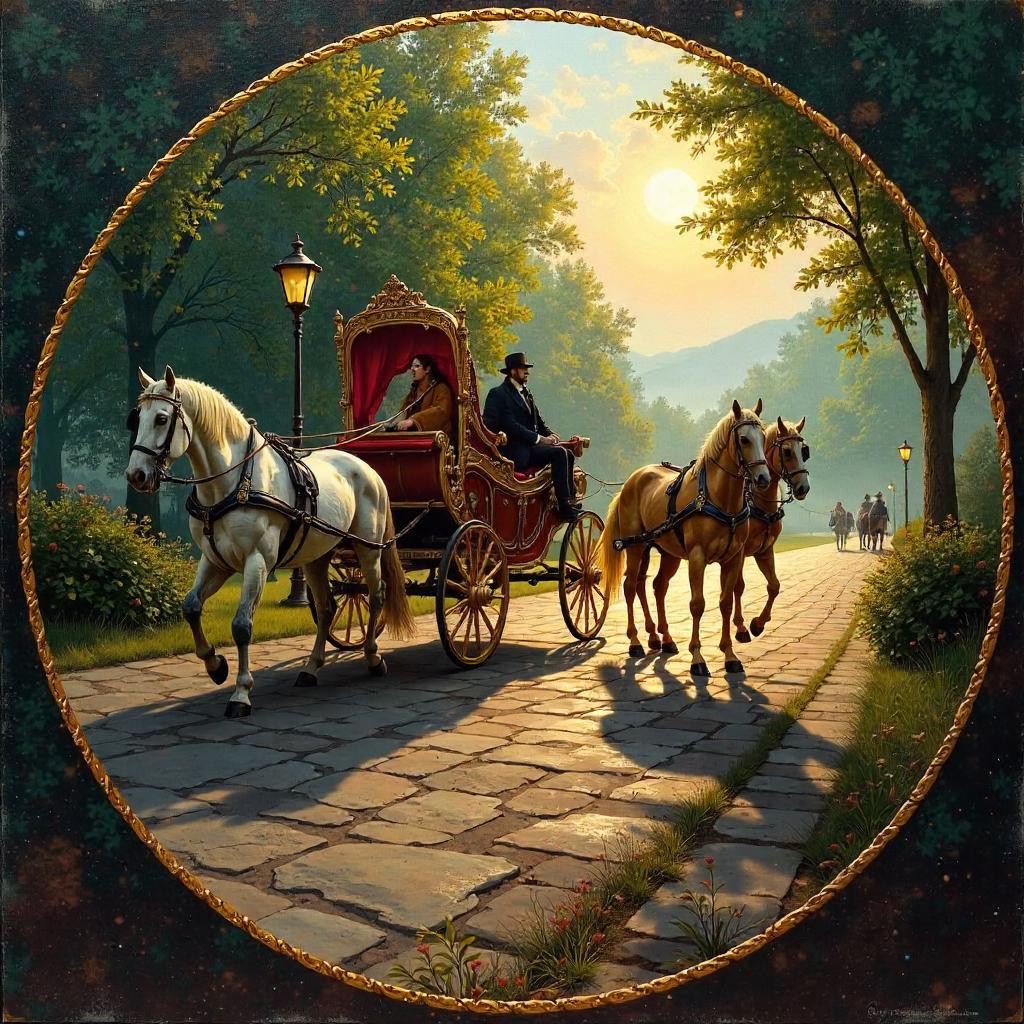 Kaleidoscopic Carriage in Oil on Canvas