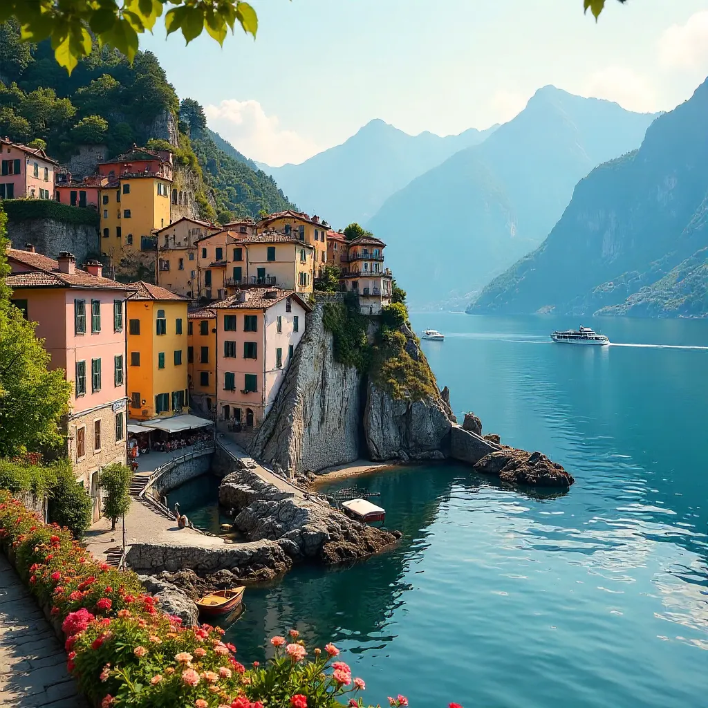 Charming Varenna on Lake Como with Alpine Peaks