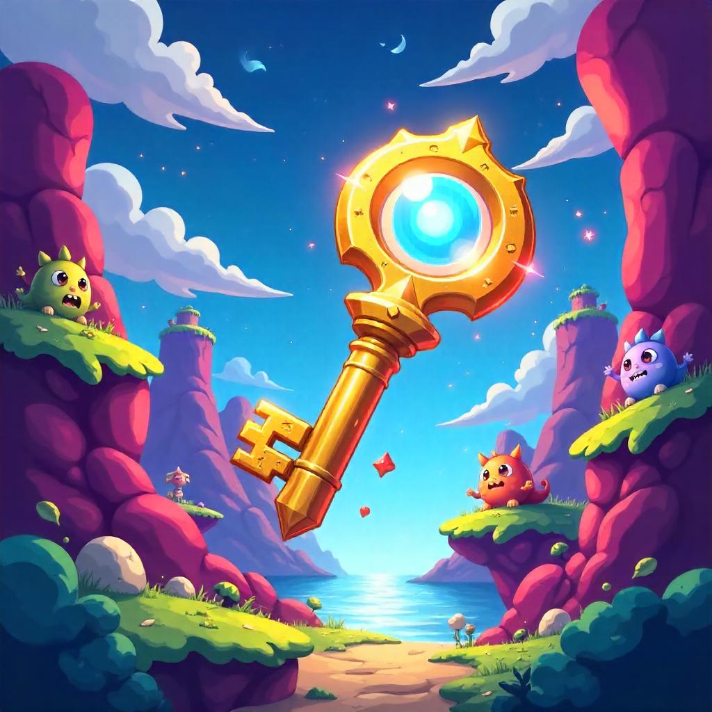 Dimensional Key in a Cartoon-Style Video Game