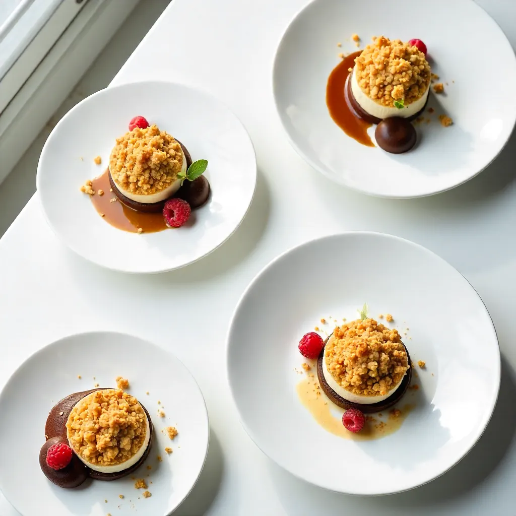 Top-Down Gourmet Desserts: Crumble and Chocolate