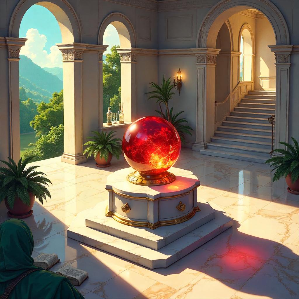 Philosopher's Stone in a Sunlit Anime Villa