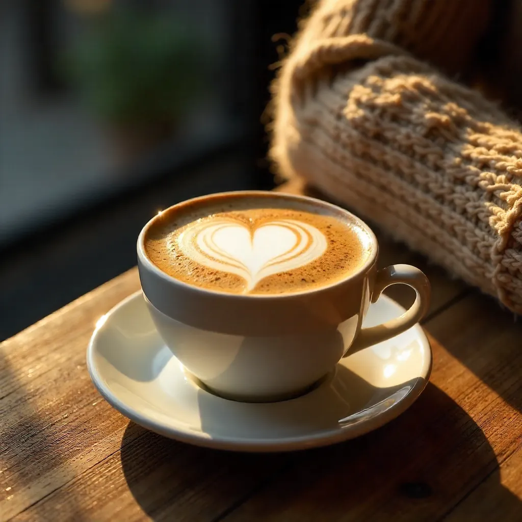 Cozy Latte Moment with Heart Latte Art