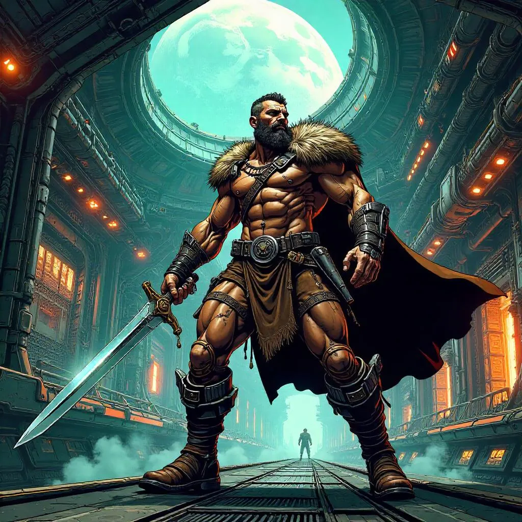 Barbarian Warlord in a Terraforming Station