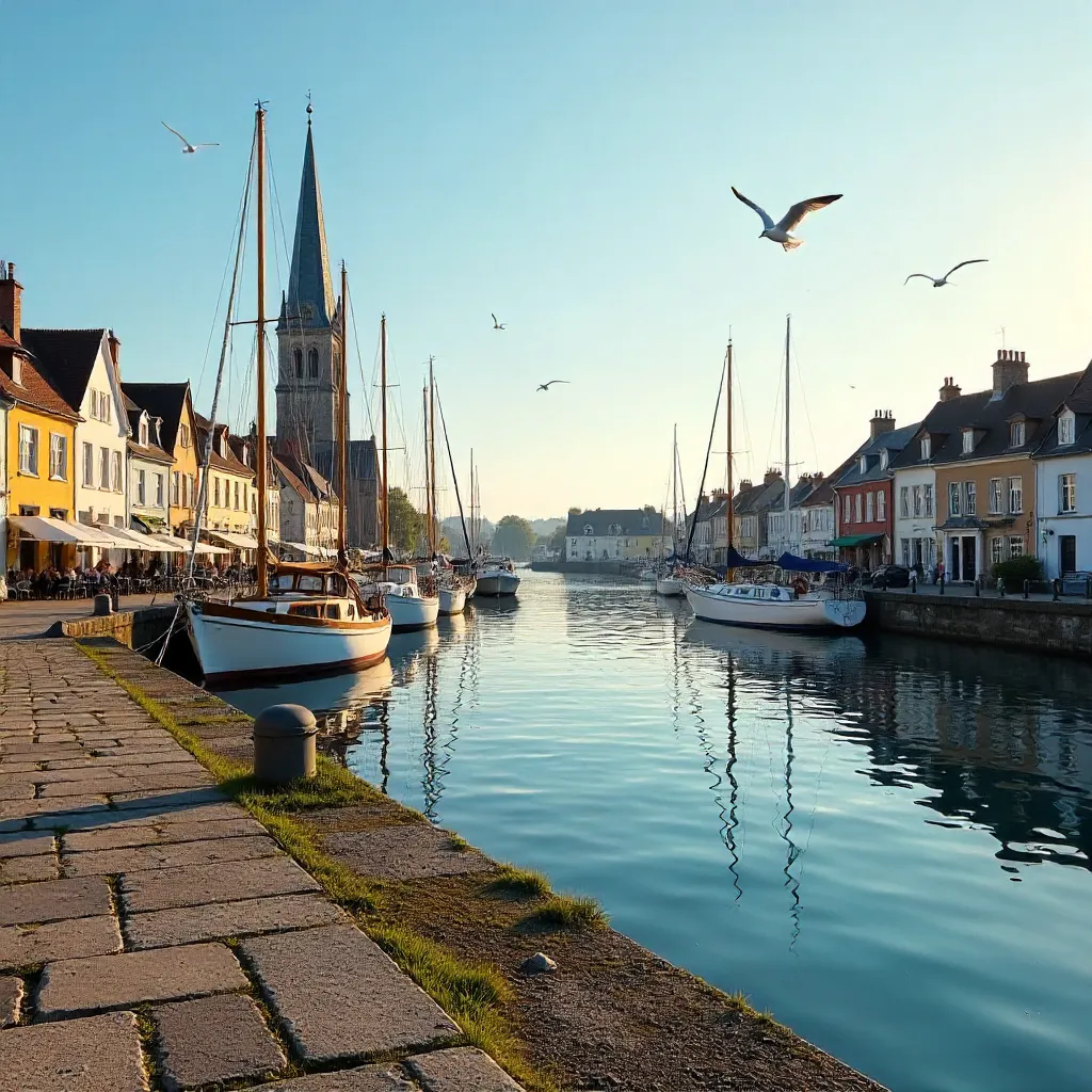 Honfleur Marina in Normandy: Boats and Historic Architecture
