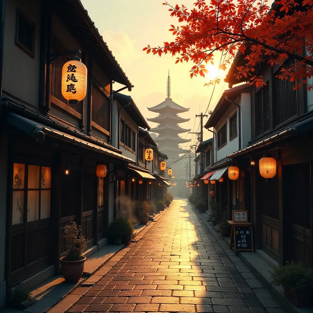 Kyoto Street Vista: Machiya and Modernity