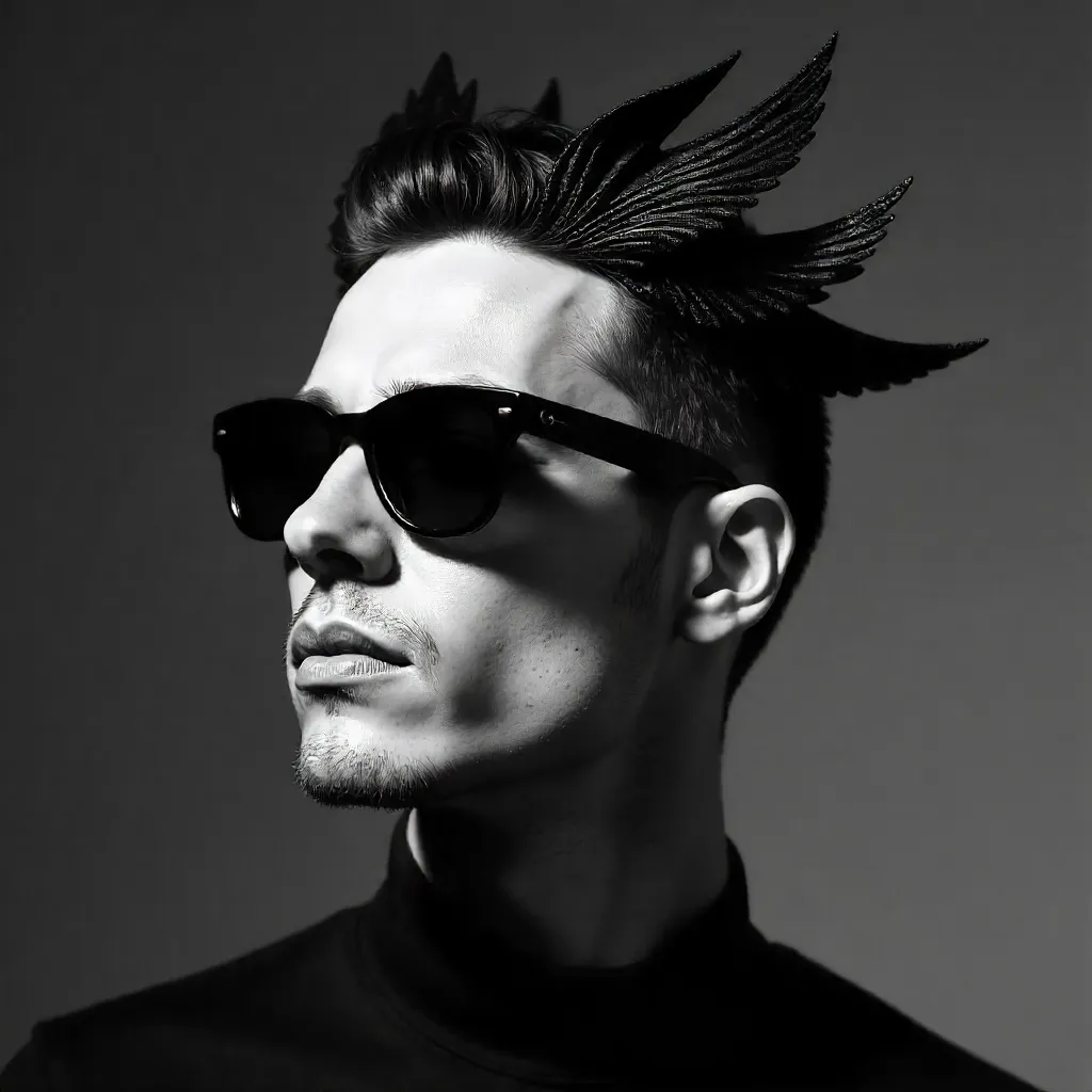 Noir Portrait with a Sculptural Hair Crown