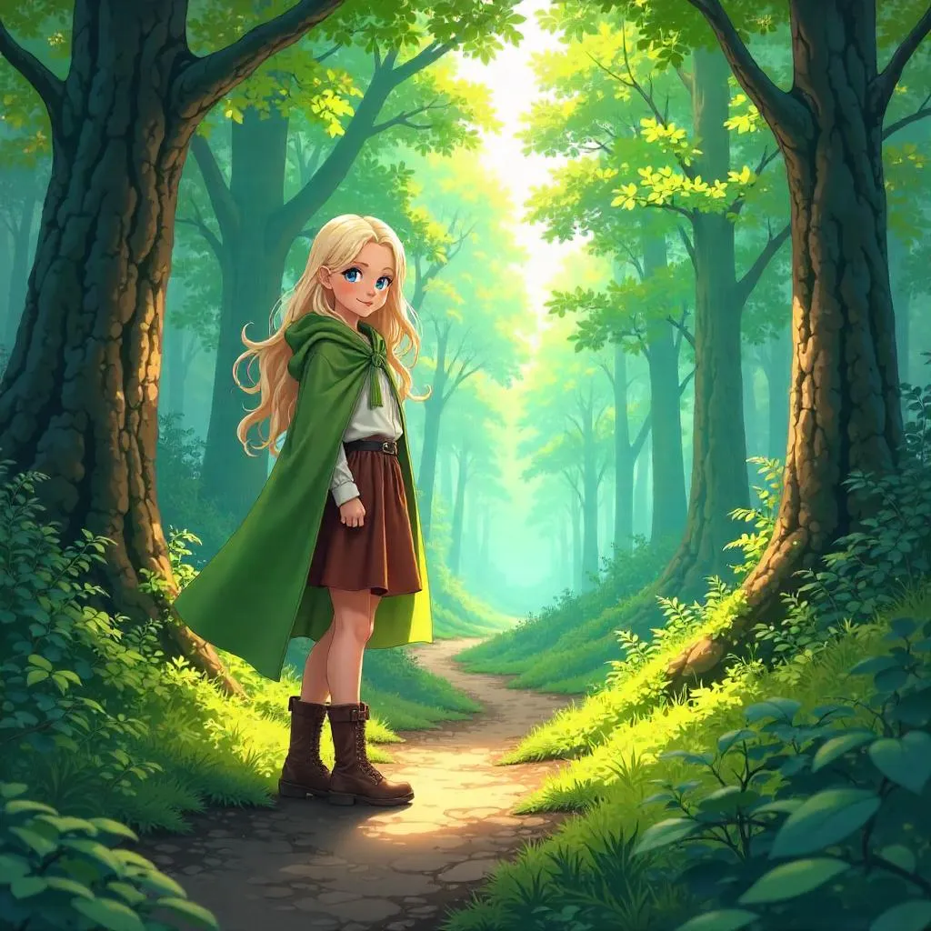 Forest Portrait of a Young Adult Anime Woman