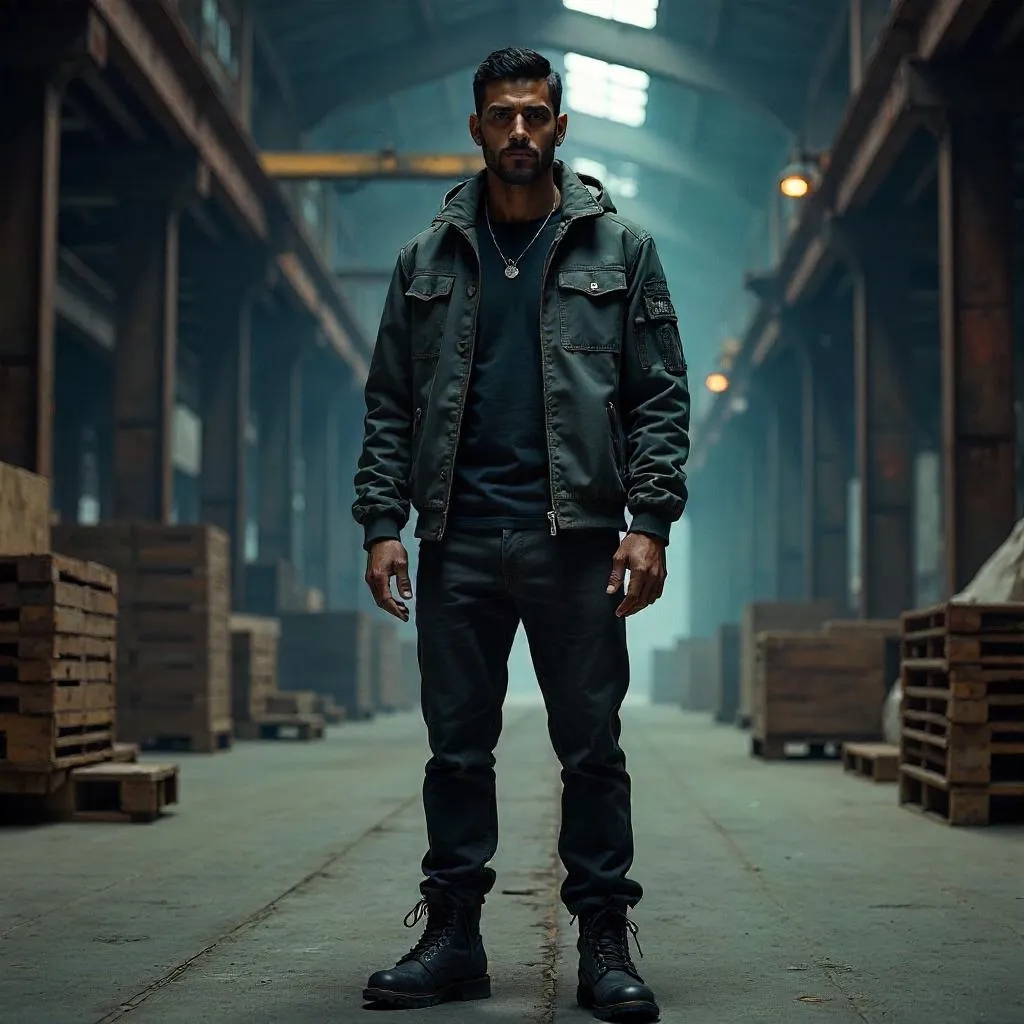 Warehouse Concept Art: Handsome Middle Eastern Man