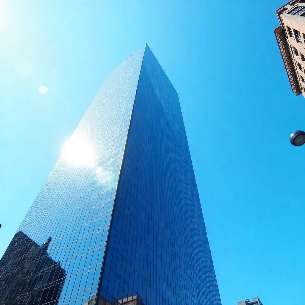 Low-Angle Minimalist NYC Skyscraper on a Sunny Day