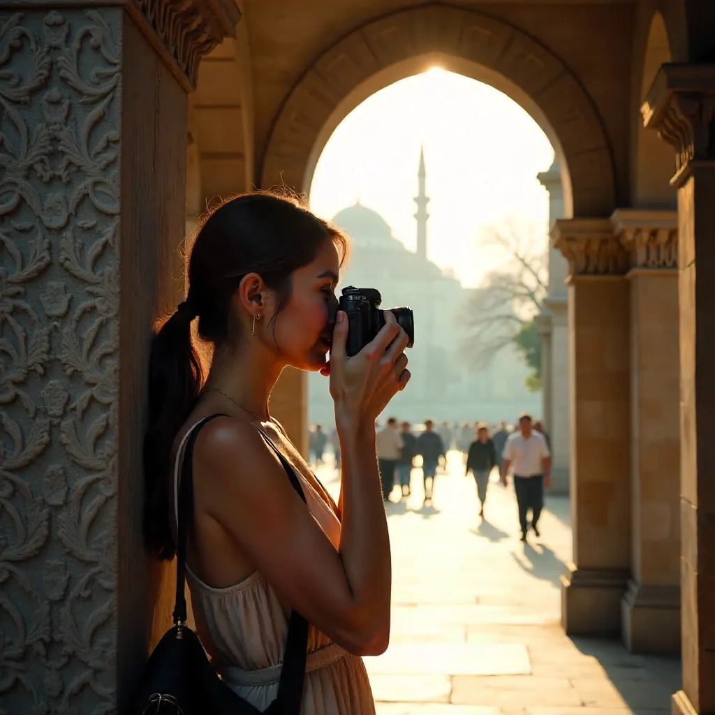 Candid Moments under Istanbul's Ancient Archway