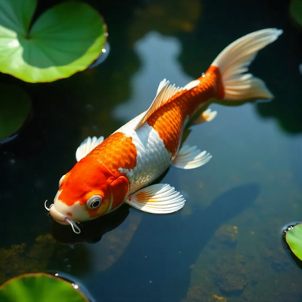 Close-up Koi: Vibrant Colors in a Serene Pond
