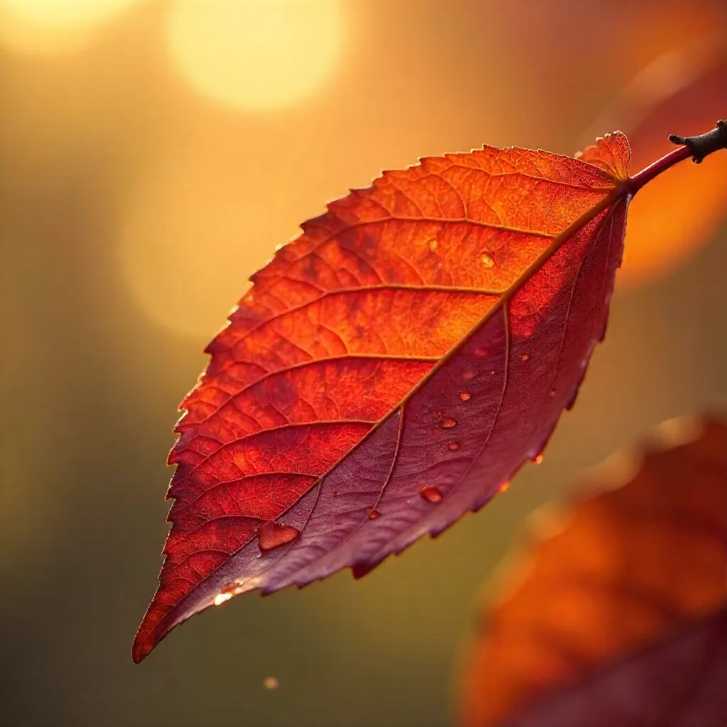 Peaceful Autumn Leaves Close-Up in Soft Light