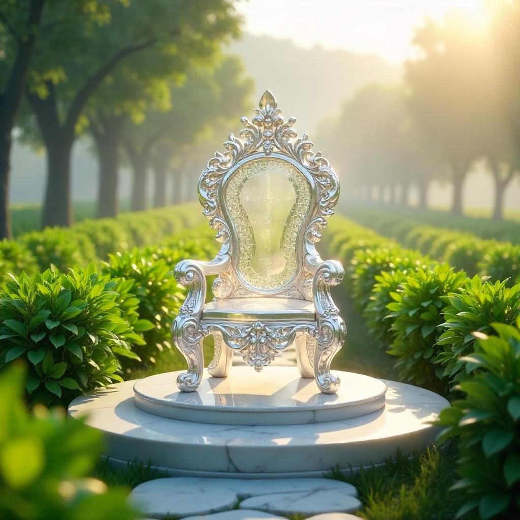 Crystal Throne in a Misty Tea Plantation