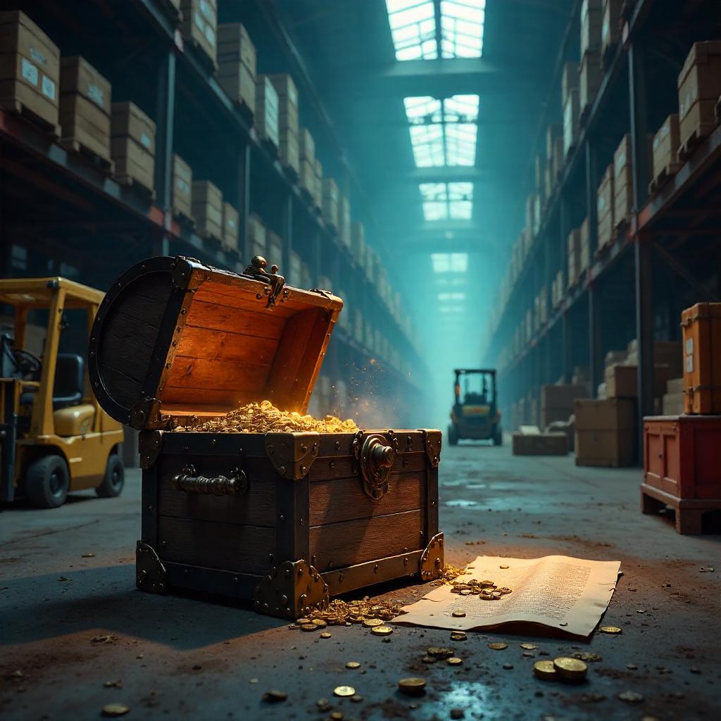 Treasure Chest in a Warehouse — Concept Art