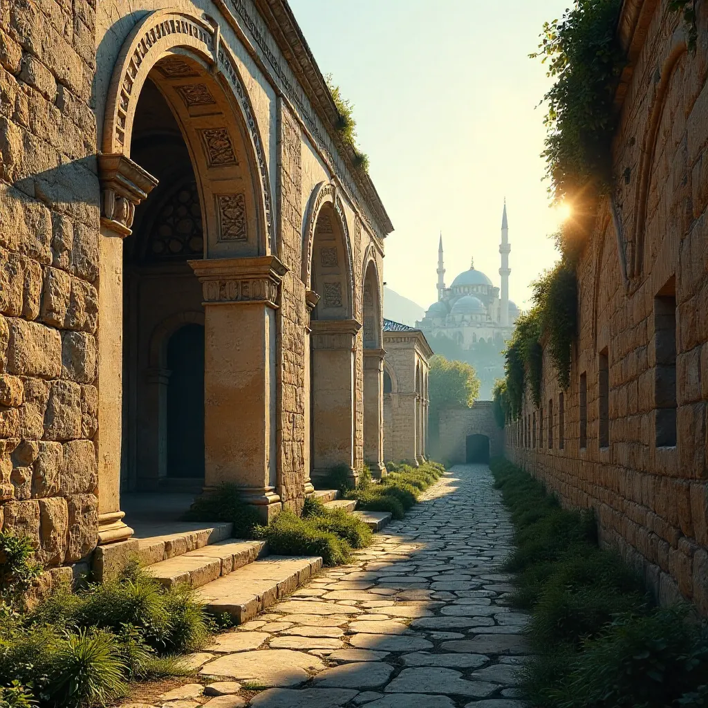 Echoes of Bursa: Intricate Stone Ruins under Türkiye Skies