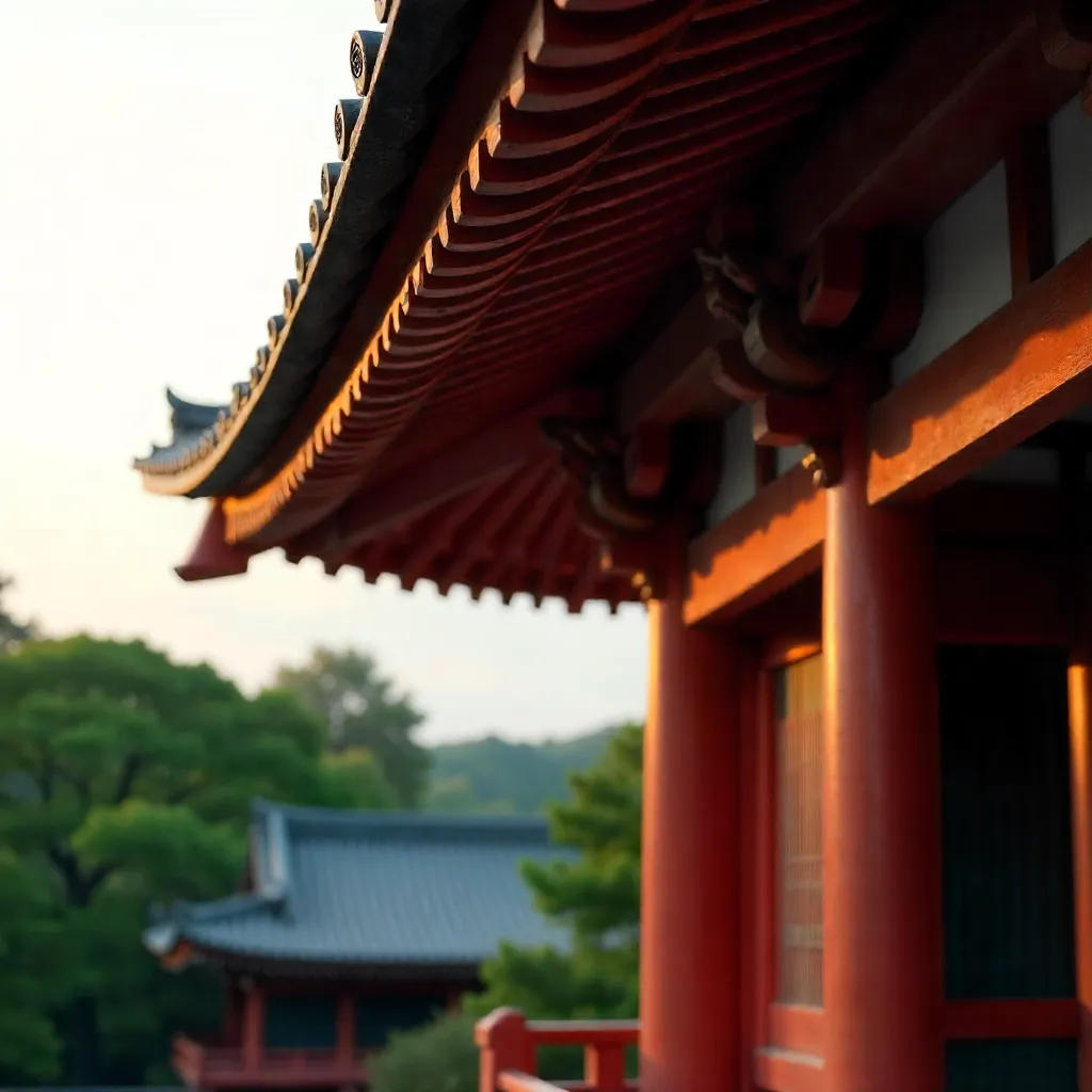 Close-Up of Ornate Traditional Japanese Temple Roof in Kyoto