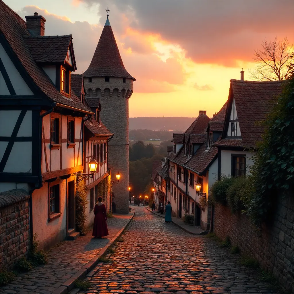 Sunset over Rothenburg ob der Tauber's Timbered Charm