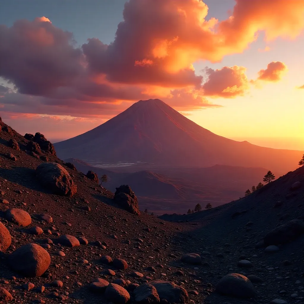 Dramatic Sunset Over Mount Teide