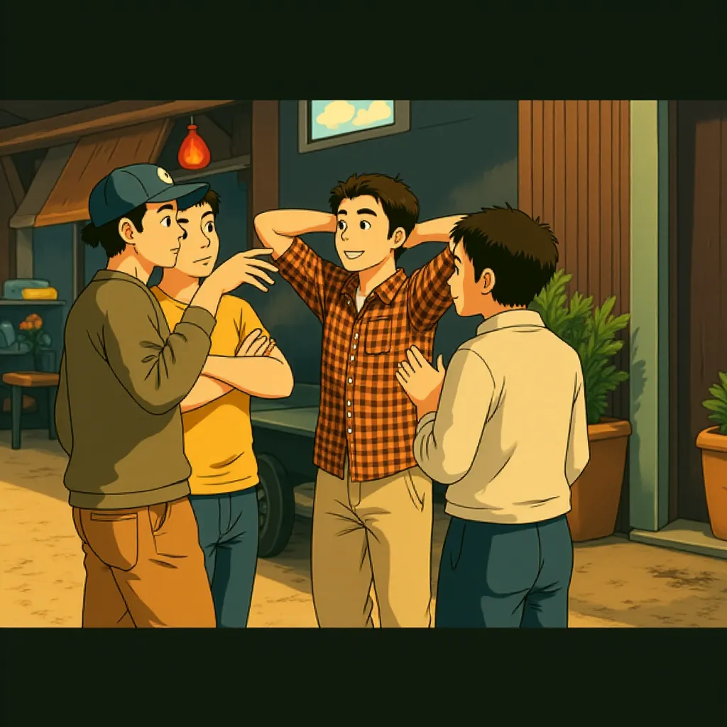 Bradley Cooper, Zach Galifianakis, Ken Jeong, Todd Phillips, and Ed Helms in The Hangover Part II (2011) - Anime style