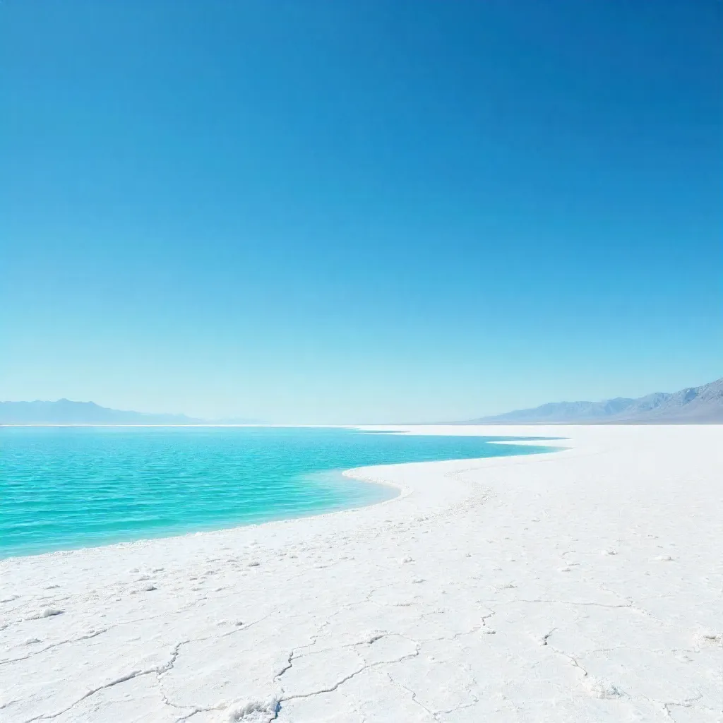 Turquoise Lagoon on a Serene Salt Flat