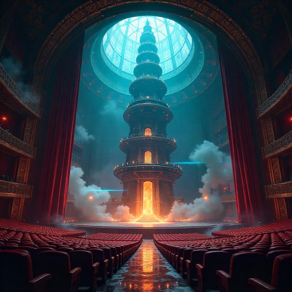 Tower Concept Art Inside a Grand Movie Theater