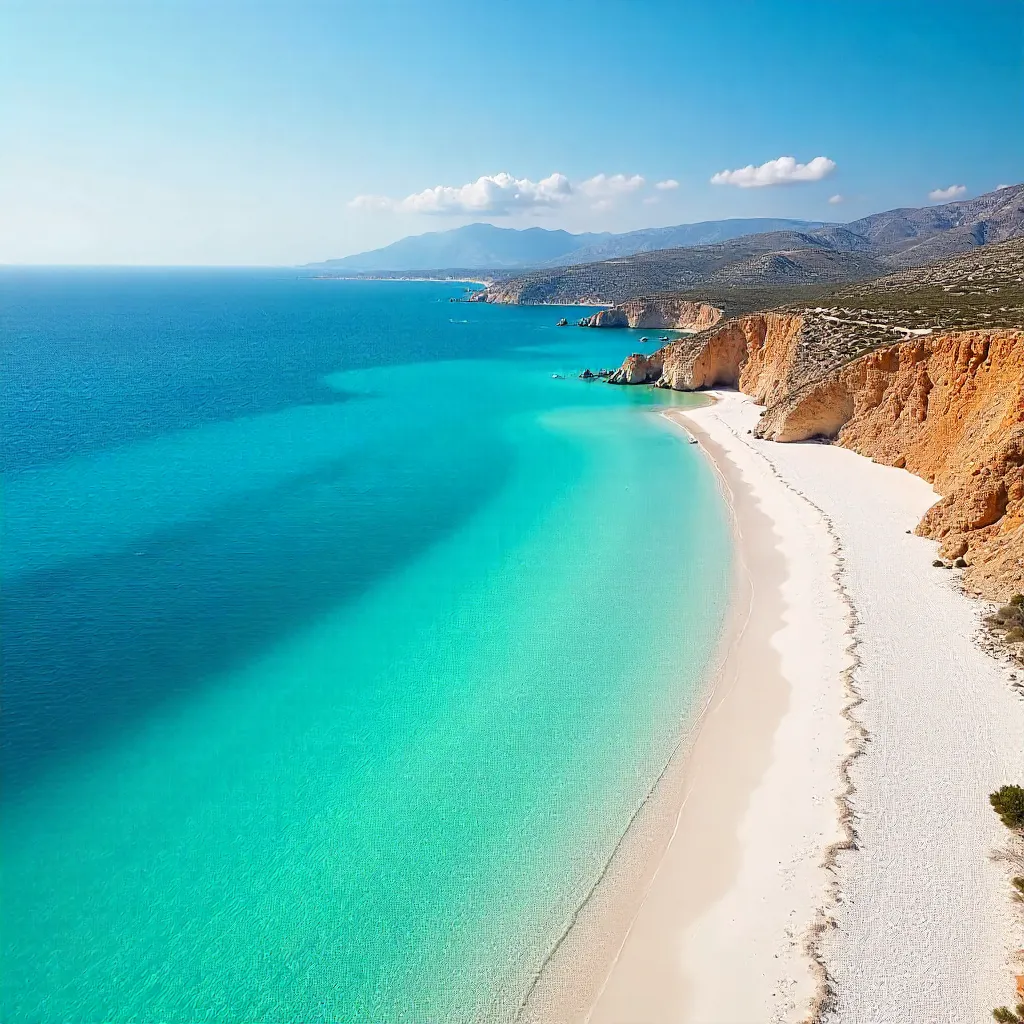 Aerial View of Elafonissi Beach, Crete, Greece
